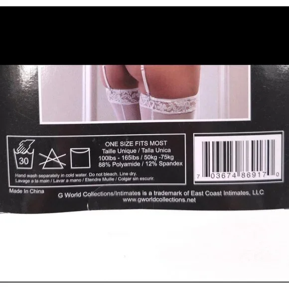 White Lace Bustier Lingerie Set G World Criss Cross Sheer One Size OH2405